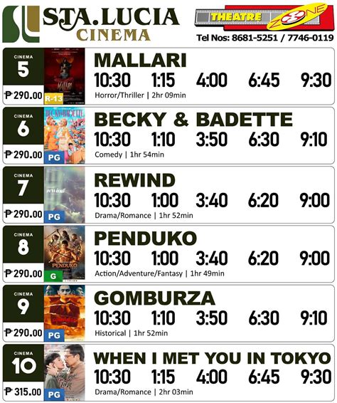 cinema schedule sta lucia|Sta. Lucia Cinema .